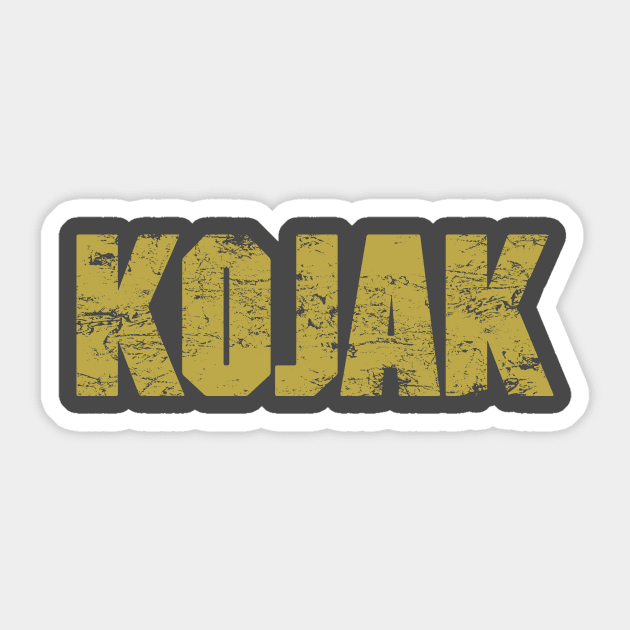 Kojak Logo (distressed) Sticker by GraphicGibbon